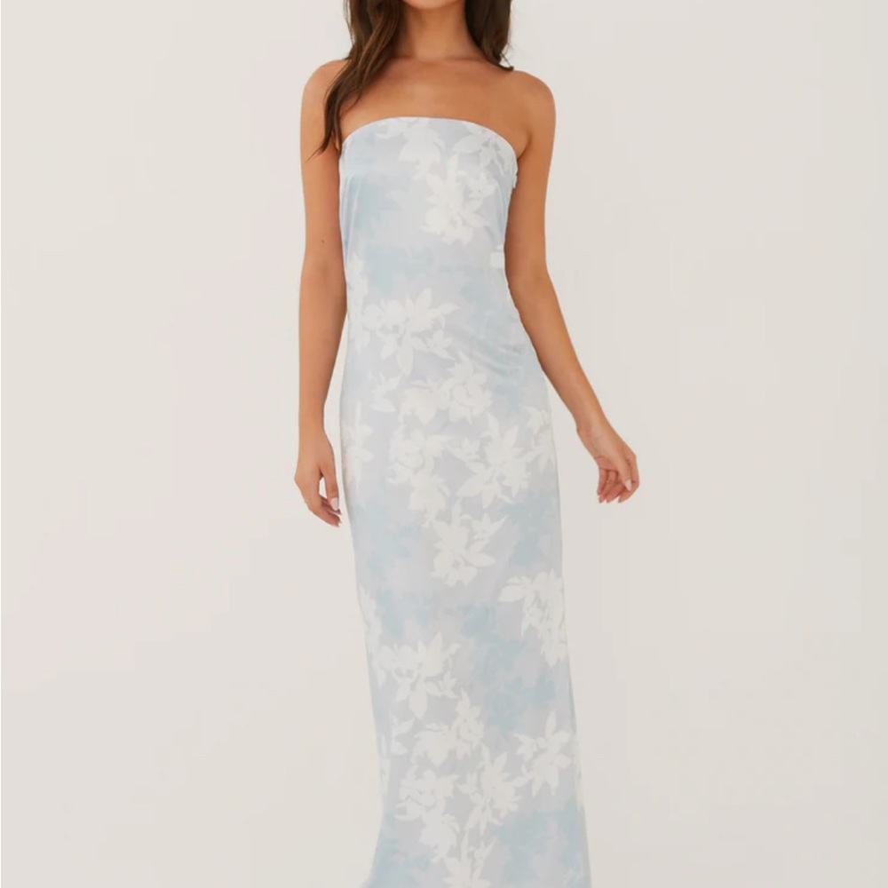Peppermayo Love Me More Maxi in Light Blue and White Floral